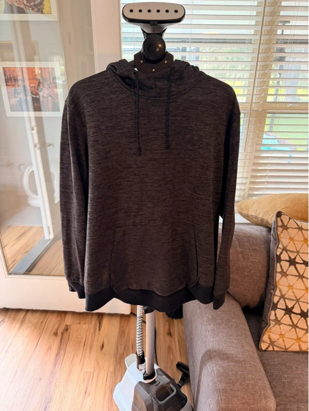 Under Armour Men's XXL ColdGear Hoodie Gray Black Loose Fit